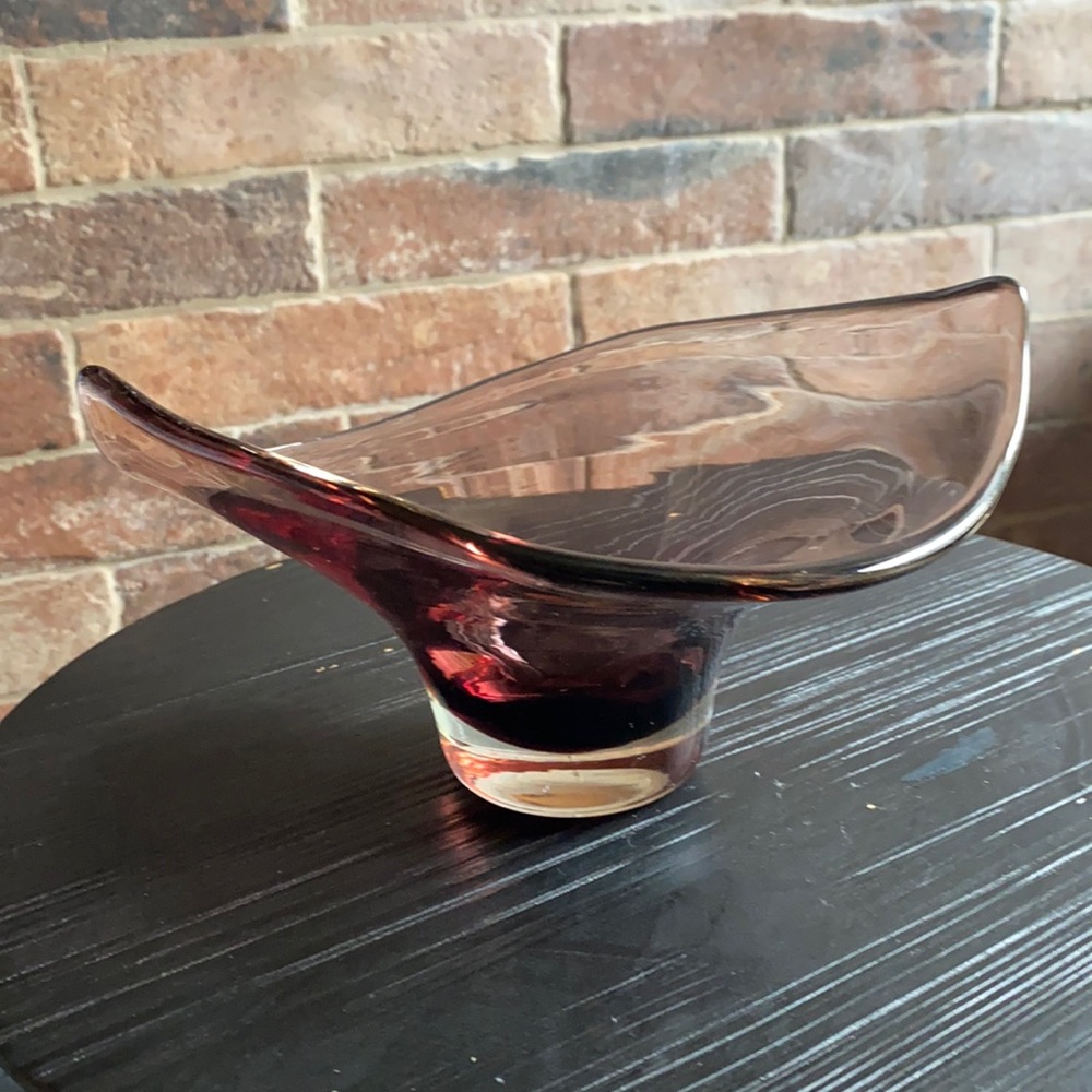 Murano purple glass bowl